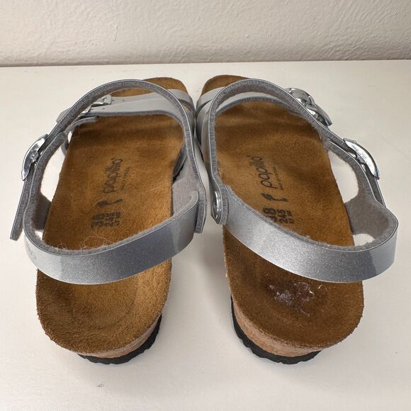 Papillio by Birkenstock Lana Wedge Sandal Size 38 / US 7 Silver Metallic - Picture 3 of 8